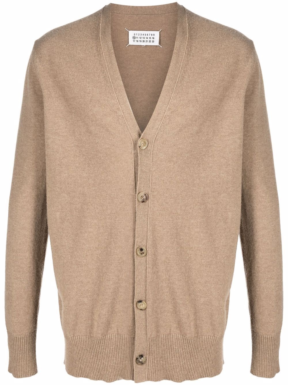 v-neck long-sleeve cardigan - 1