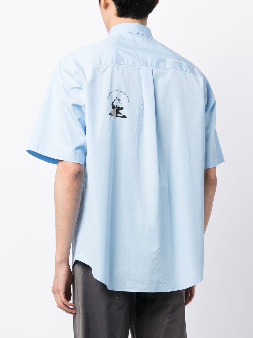 patch-detail cotton shirt - 4
