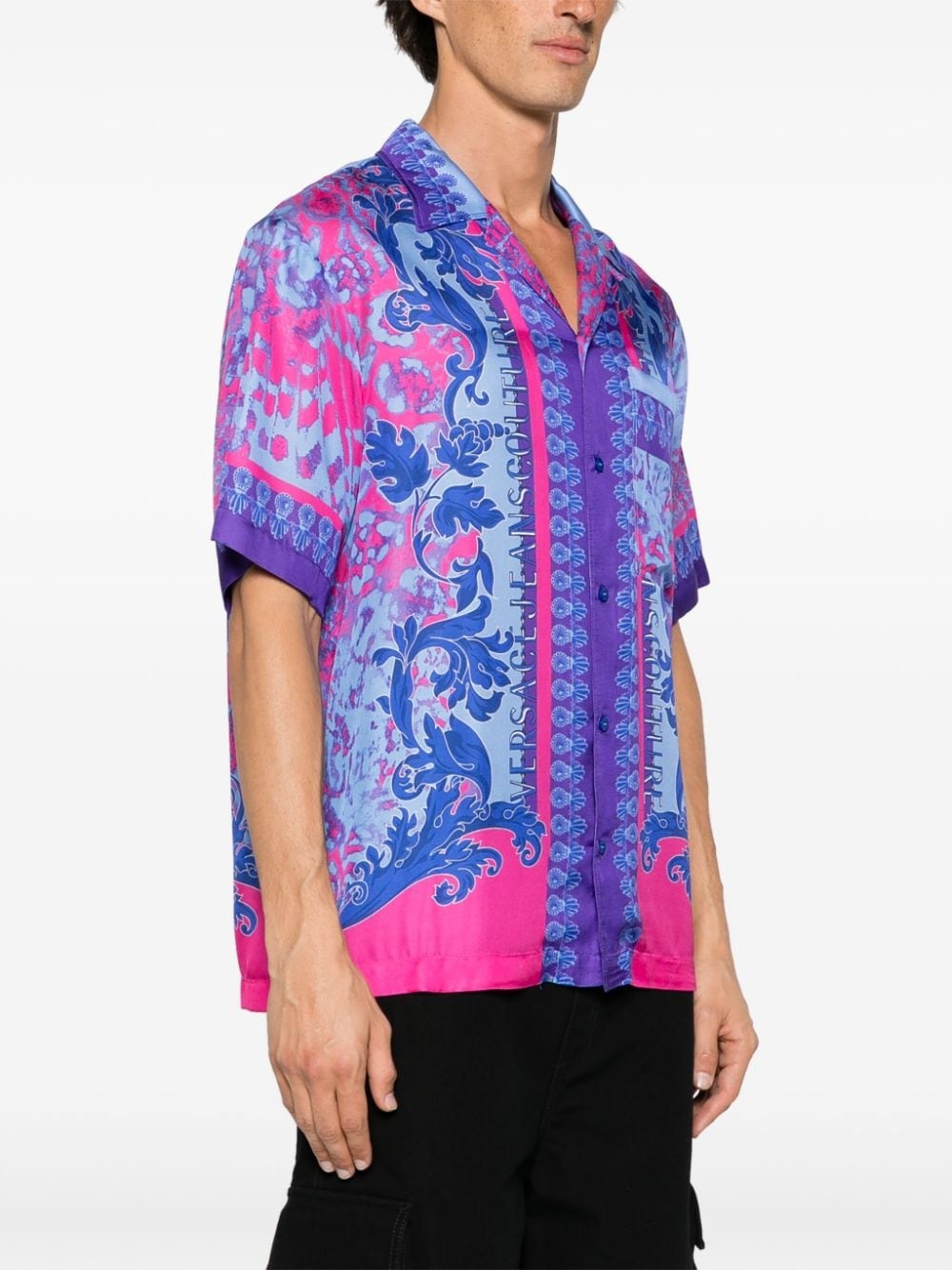 mix-print twill shirt - 3