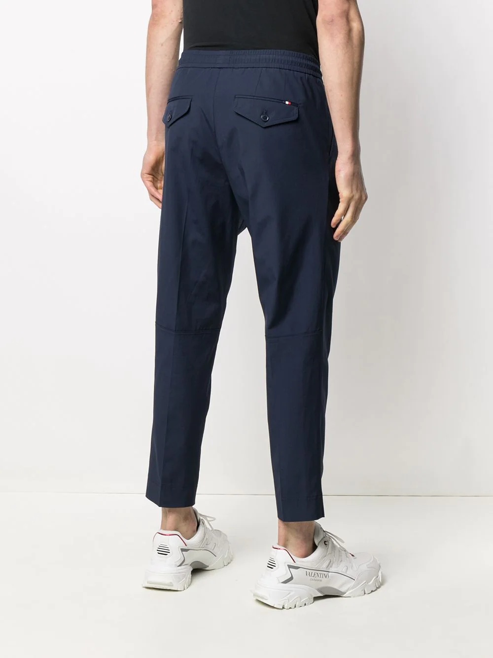 drawstring-waist tapered trousers - 4