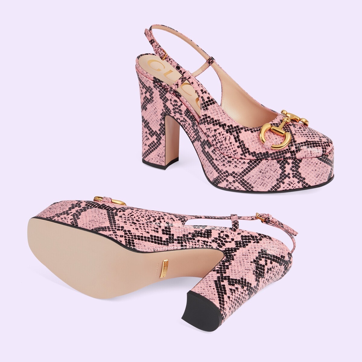 Women's python print high heel pump - 6