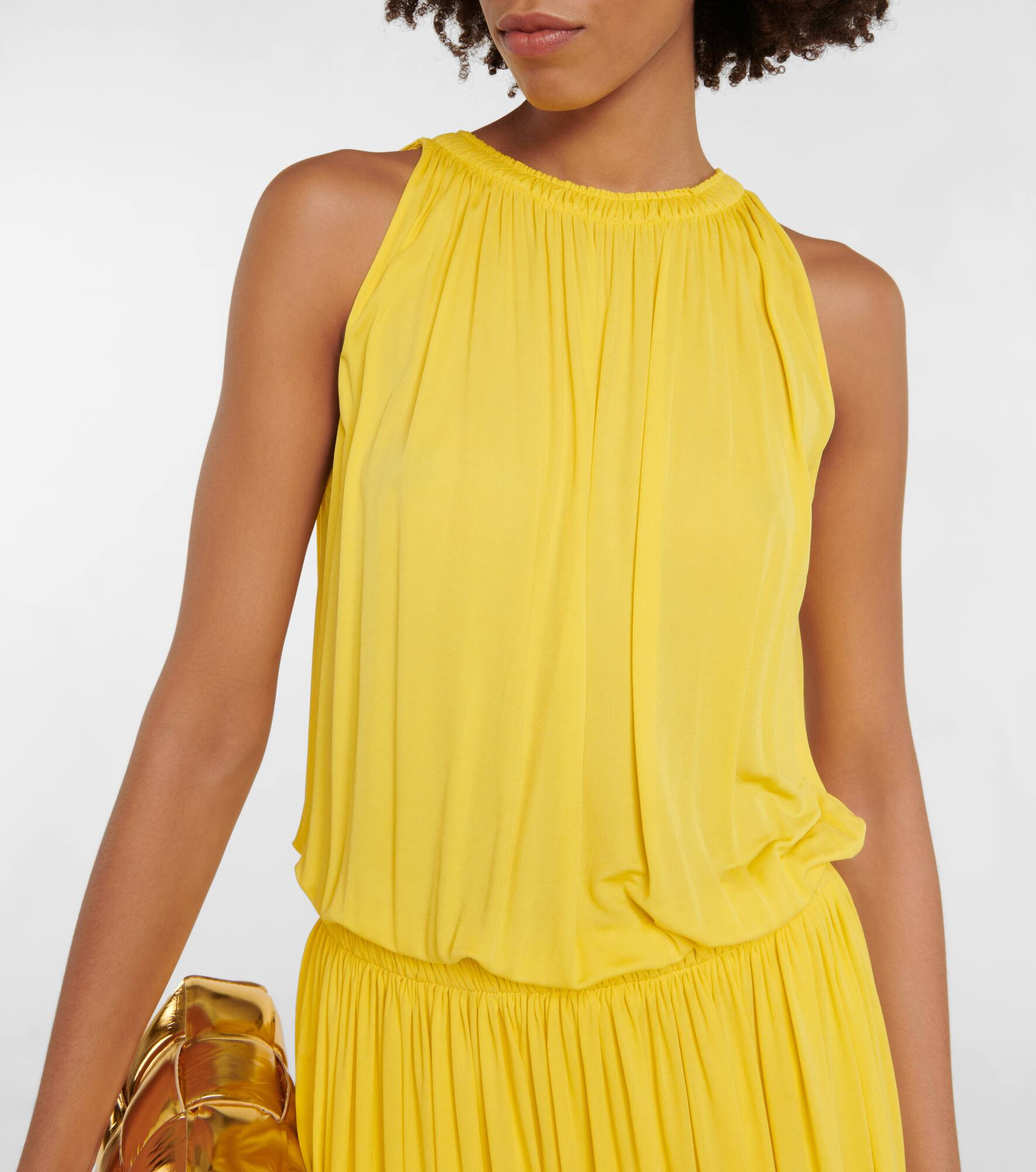 Draped chiffon maxi dress - 4