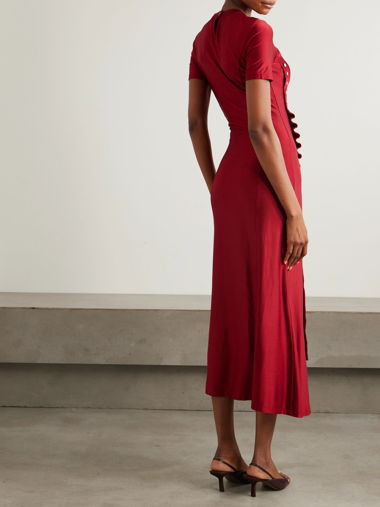 Stretch-jersey midi dress Red - 3