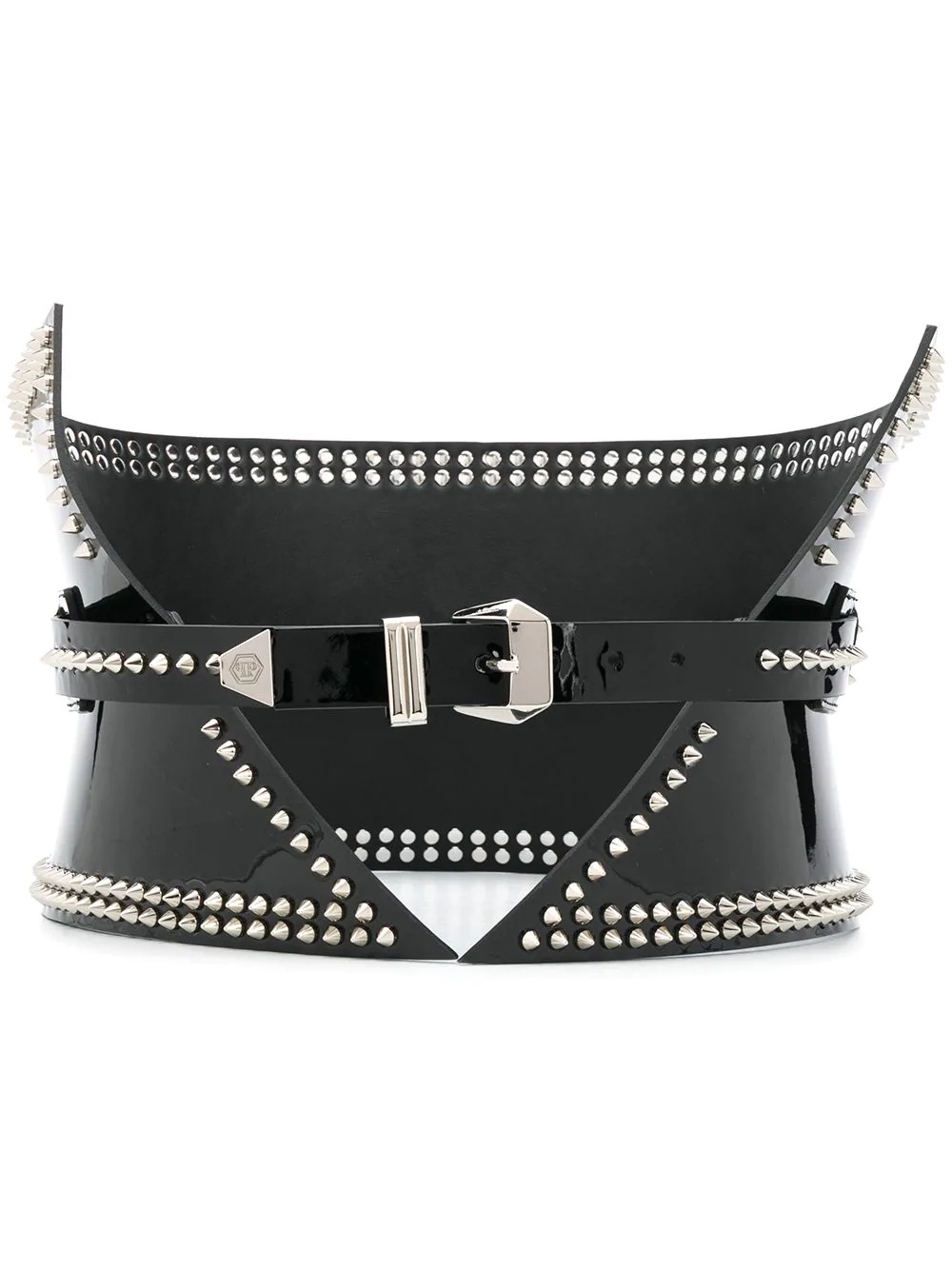 wide studded belt - 1