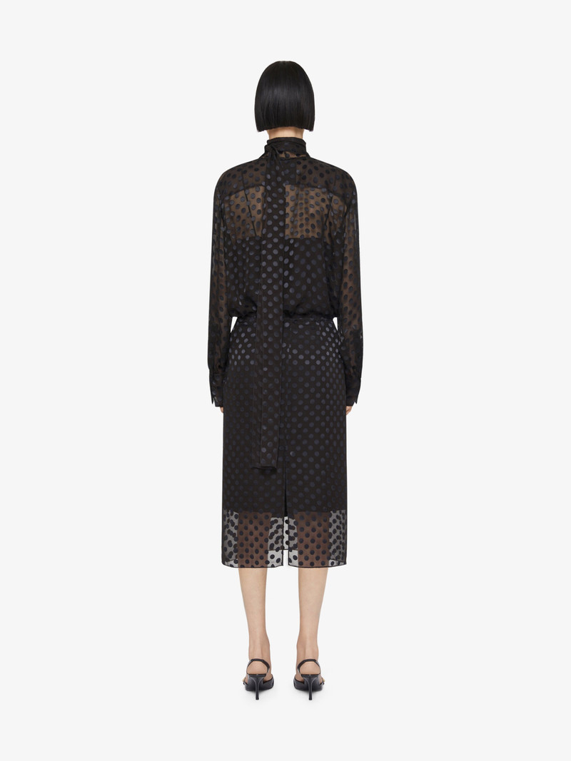 SKIRT IN POLKA DOTS DÉVORÉ SATIN 4