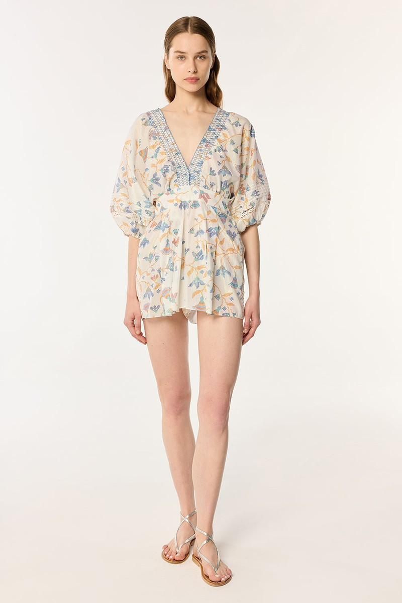 Poupette St Barth Short Jumpsuit Chantal - Blue Ylang Ylang outlook