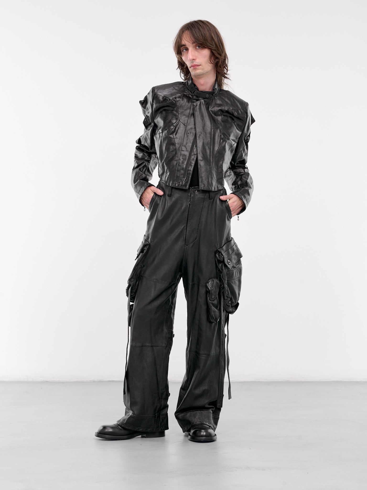 Lamb Leather Cargo Pants - 6