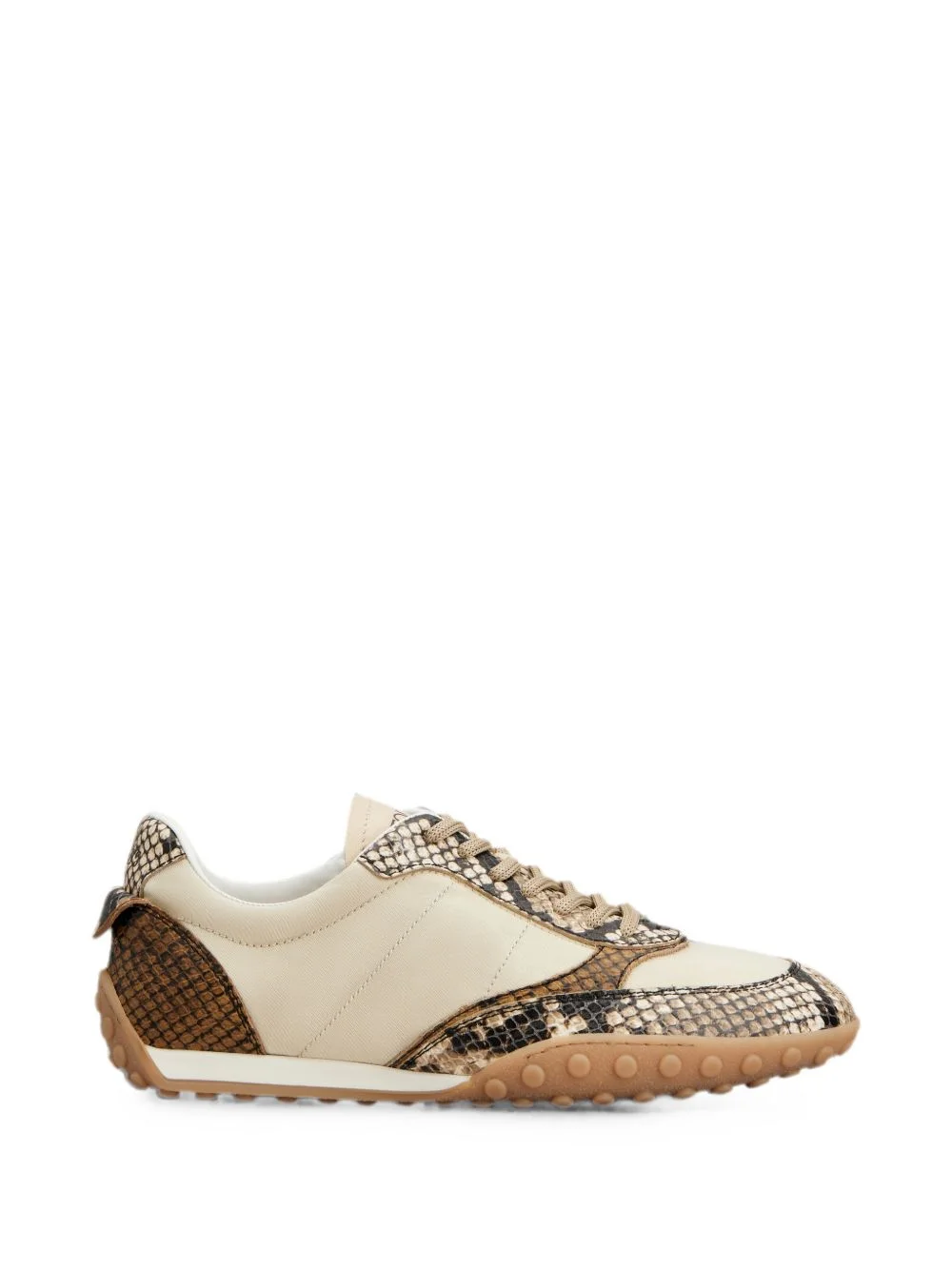 snake-effect panelled sneakers - 1