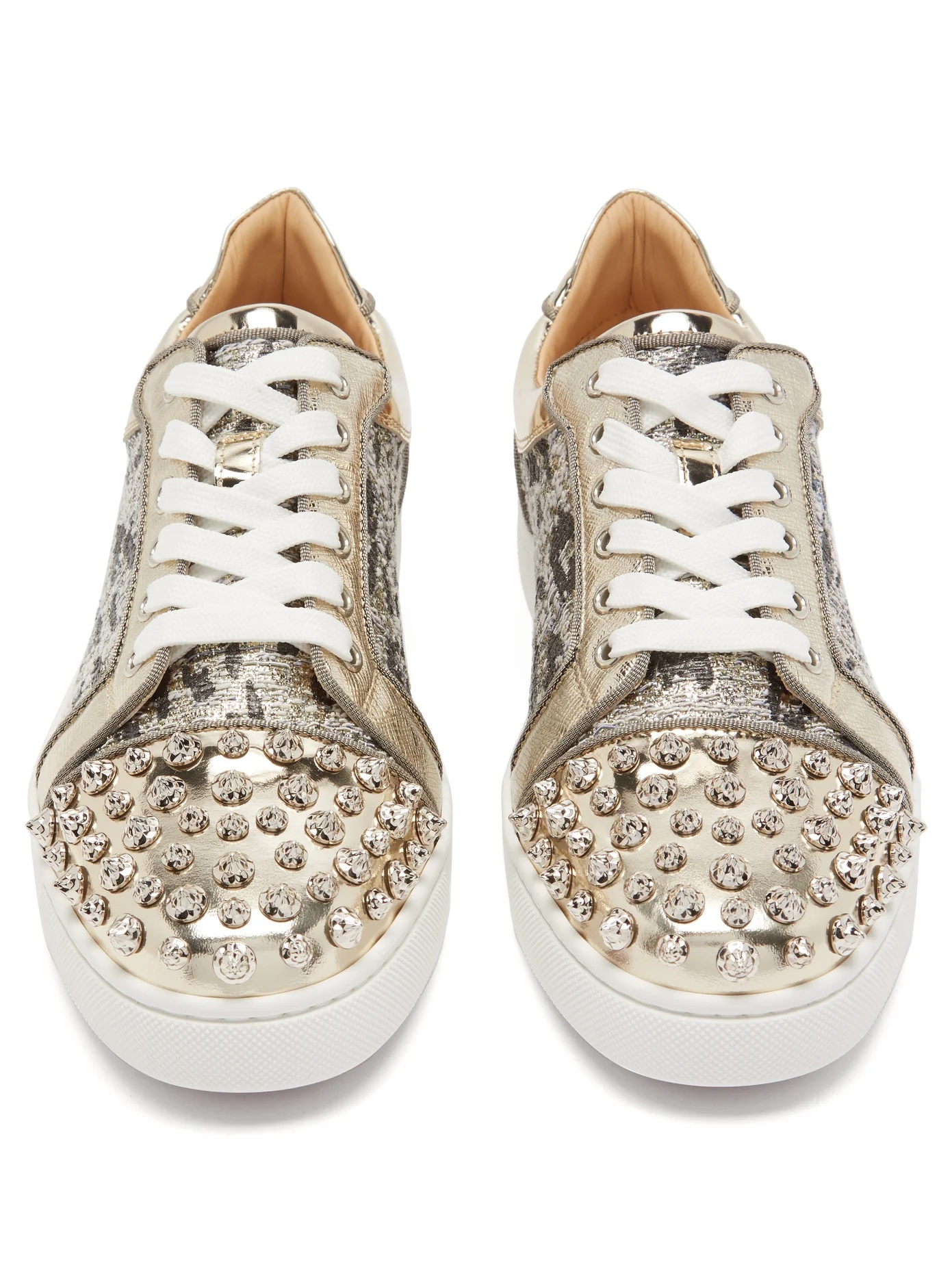 Vieira spike-embellished tweed trainers - 5