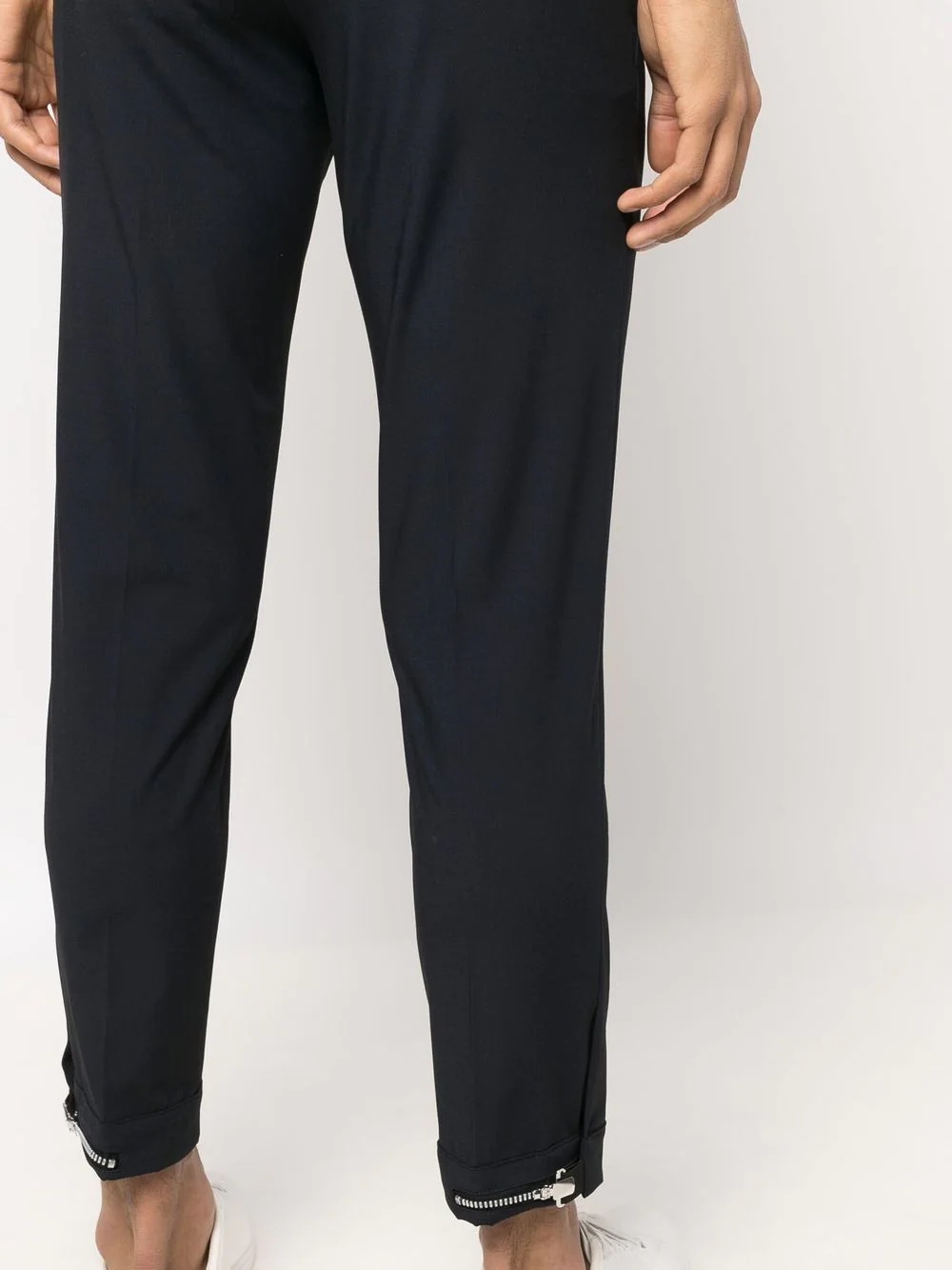 zip cuffs tapered trousers - 5