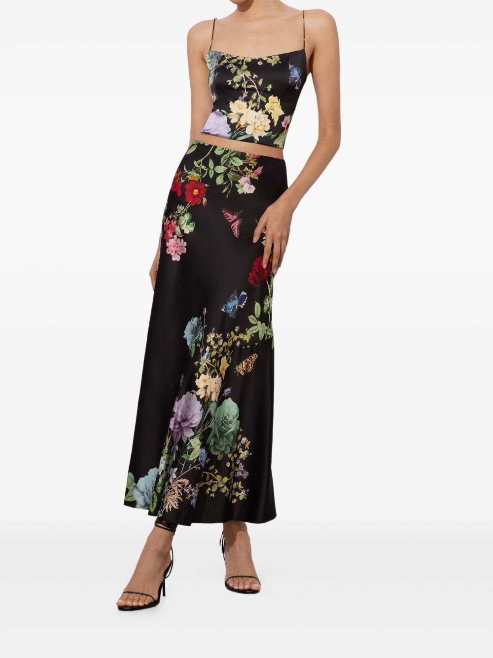 floral-print midi skirt - 2