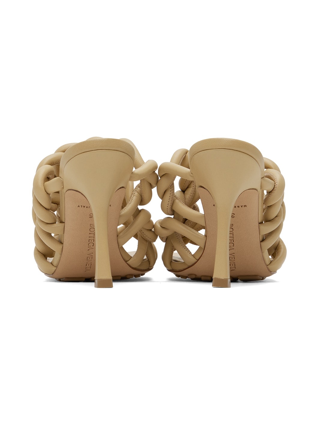 Beige Stretch Mules - 2