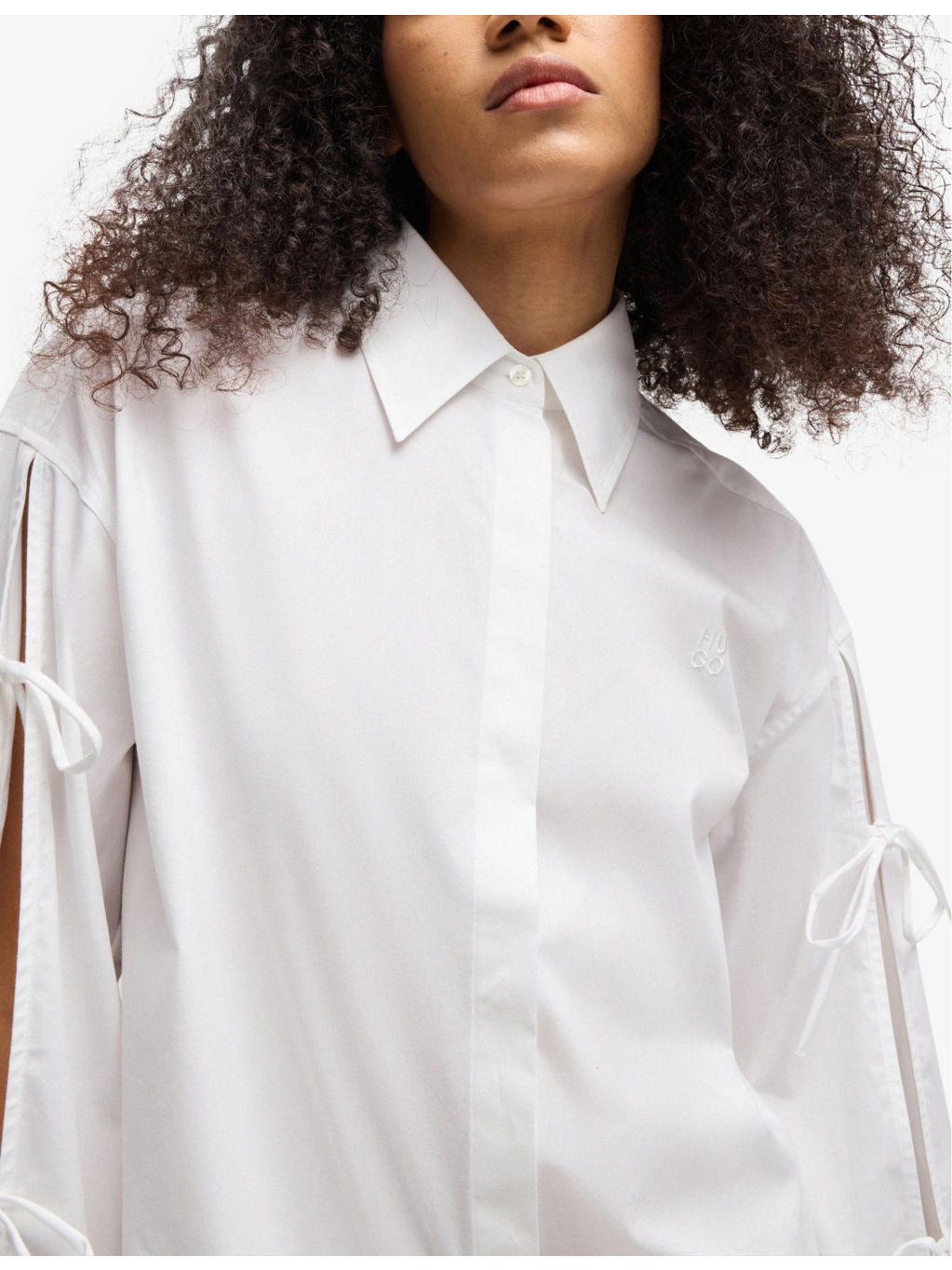 Bow-Embellished Long-Sleeve Cotton Shirt - 5