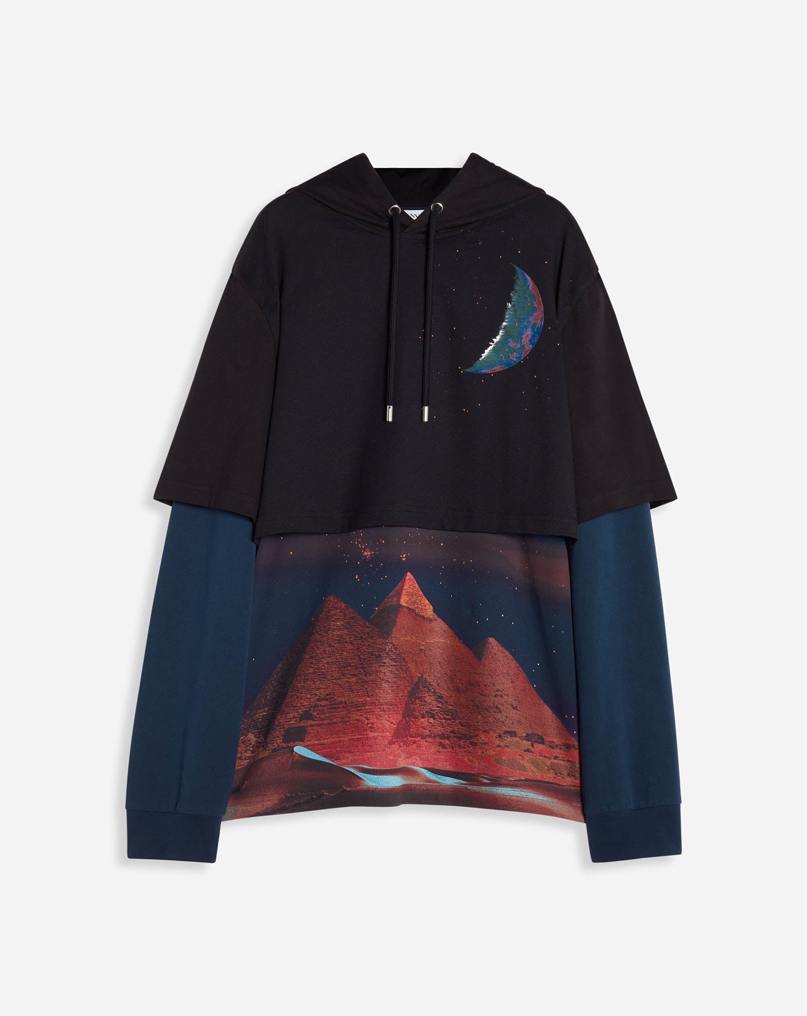 HOODED SWEATER WITH SCI-FI PRINT - 1