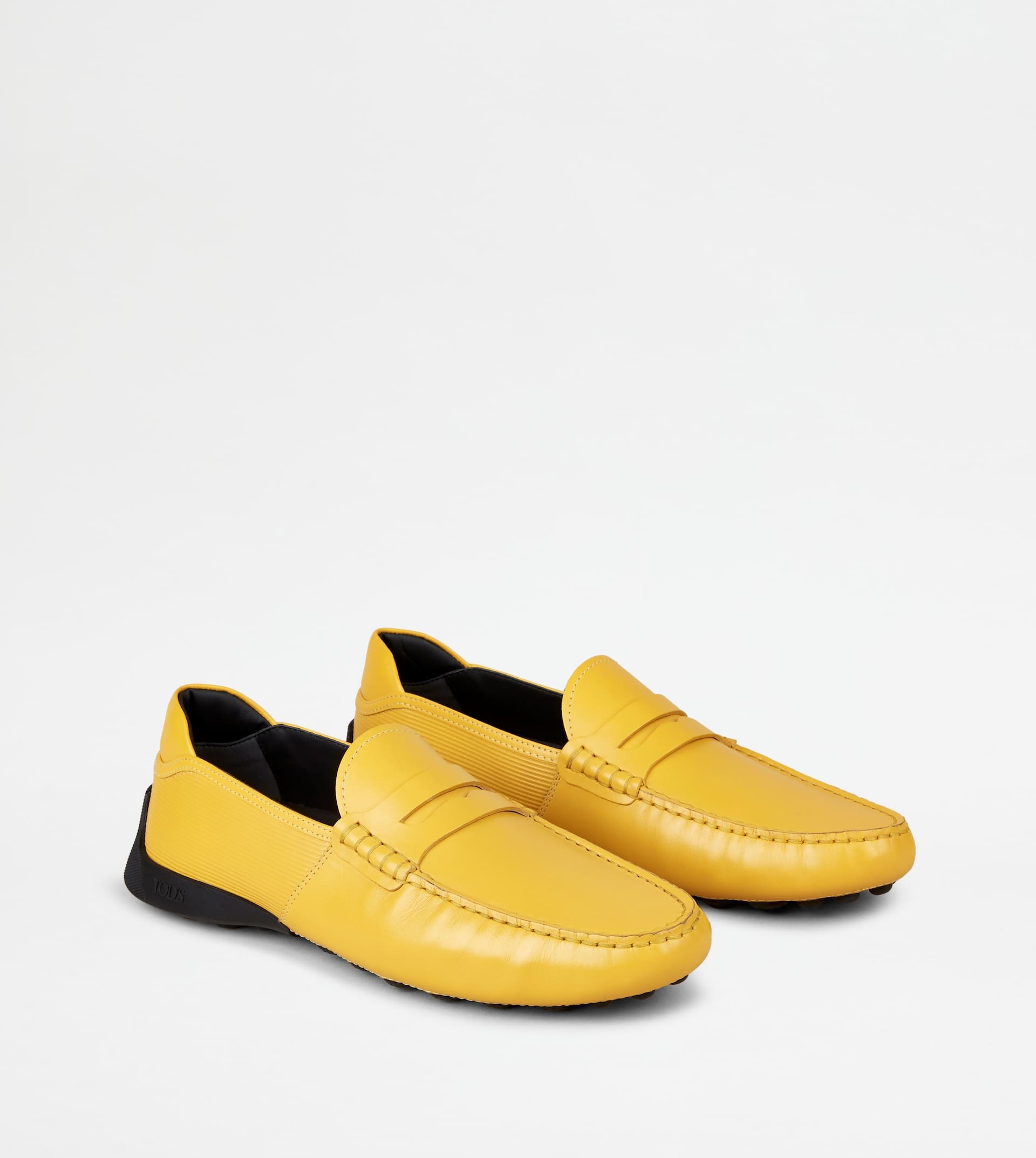 LOAFERS IN LEATHER - YELLOW, BLACK - 3