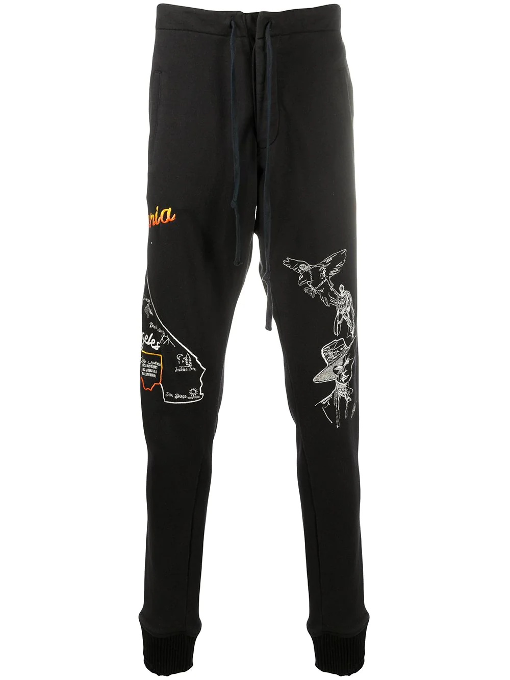 tapered embroidered logo track pants - 1