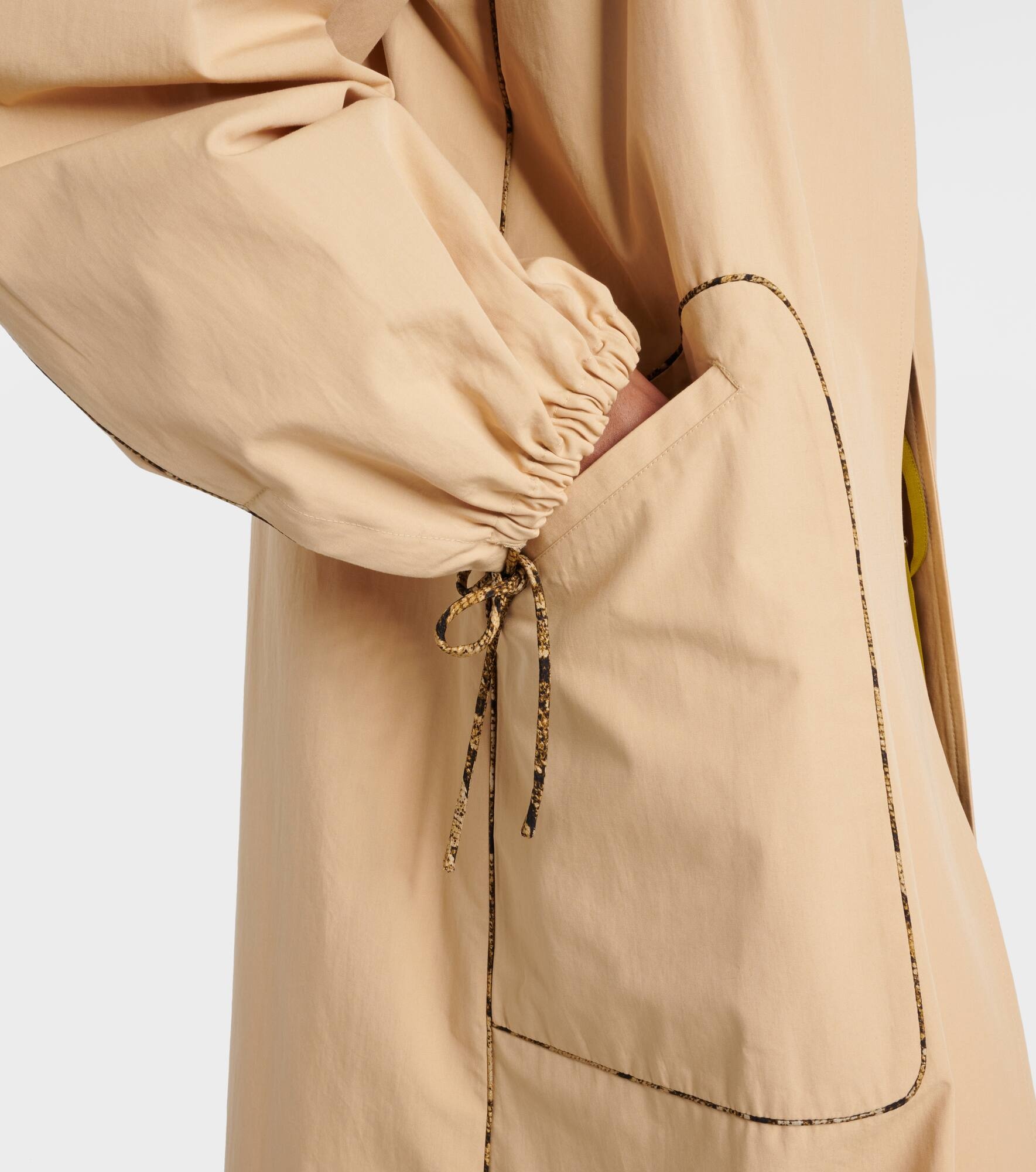 Gathered cotton poplin coat - 5