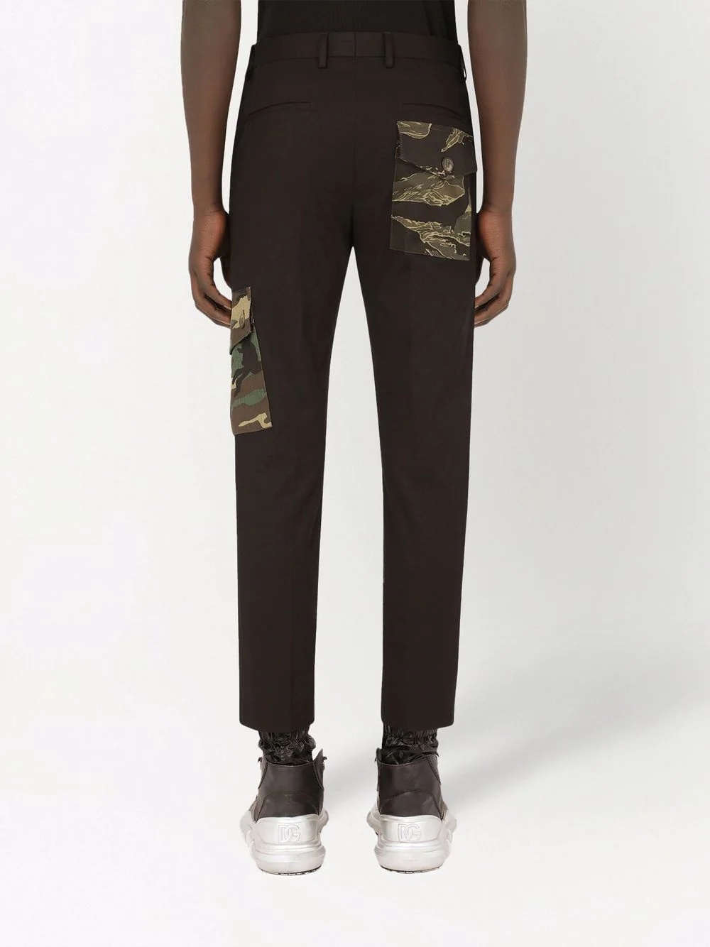 camouflage-detail tailored trousers - 4