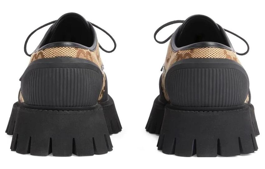 (WMNS) Gucci Maxi GG Lace-Up Shoes 'Beige Black' 751708-UKOF0-2552 - 5
