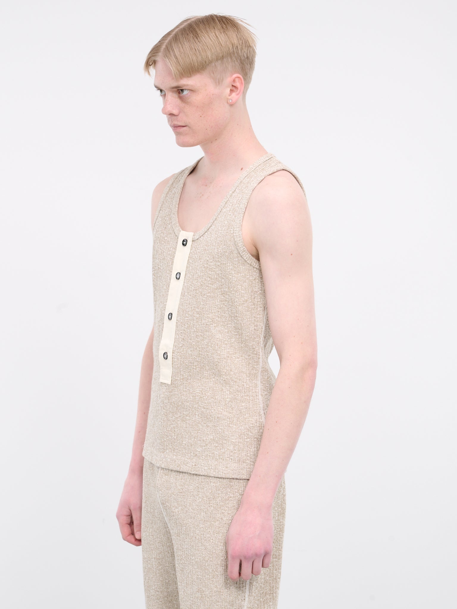 Rib-Knit Sleeveless Tank Top - 2
