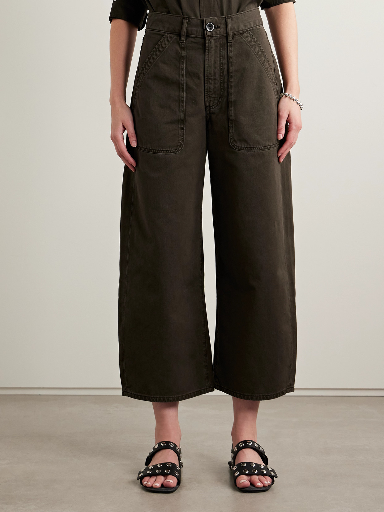 Ayla Cargo Cotton-twill Wide-leg Pants - 4