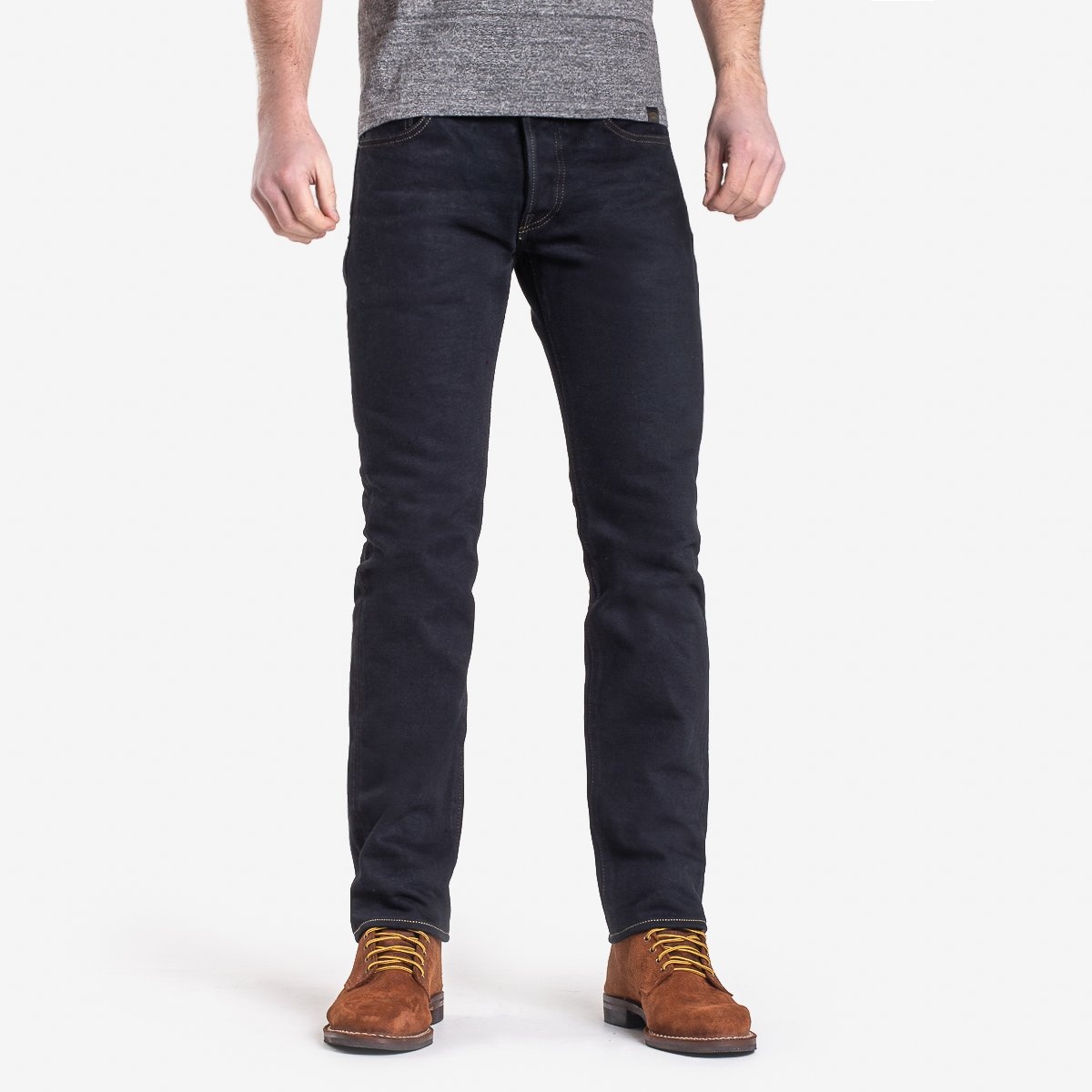 14oz Broken Twill Selvedge Denim Slim Straight Cut Jeans - Indigo