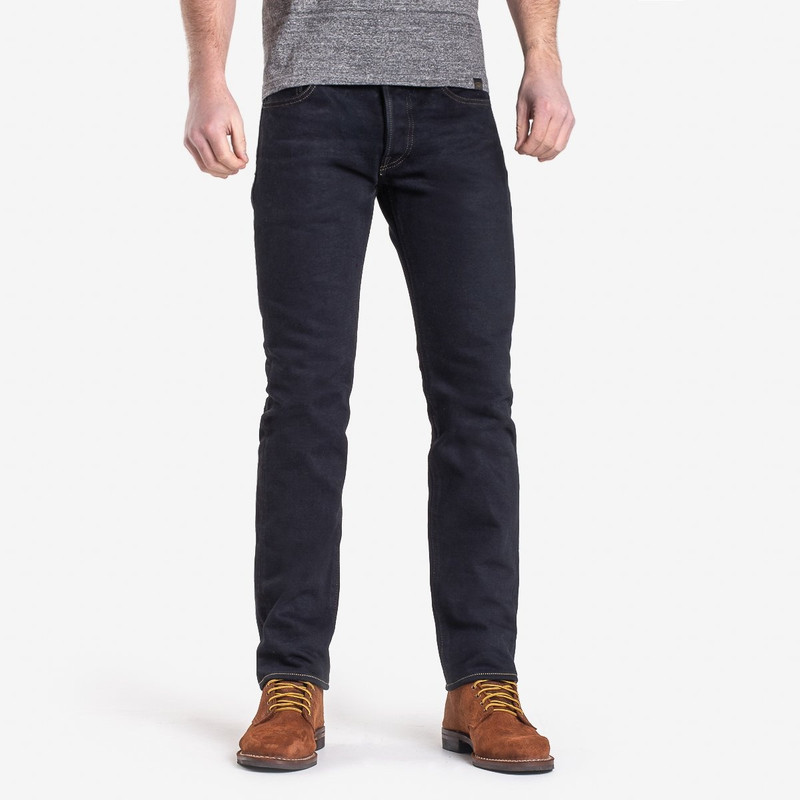 Iron Heart IH-777S-21od 21oz Selvedge Denim Slim Tapered Cut Jeans - Indigo Overdyed Black outlook
