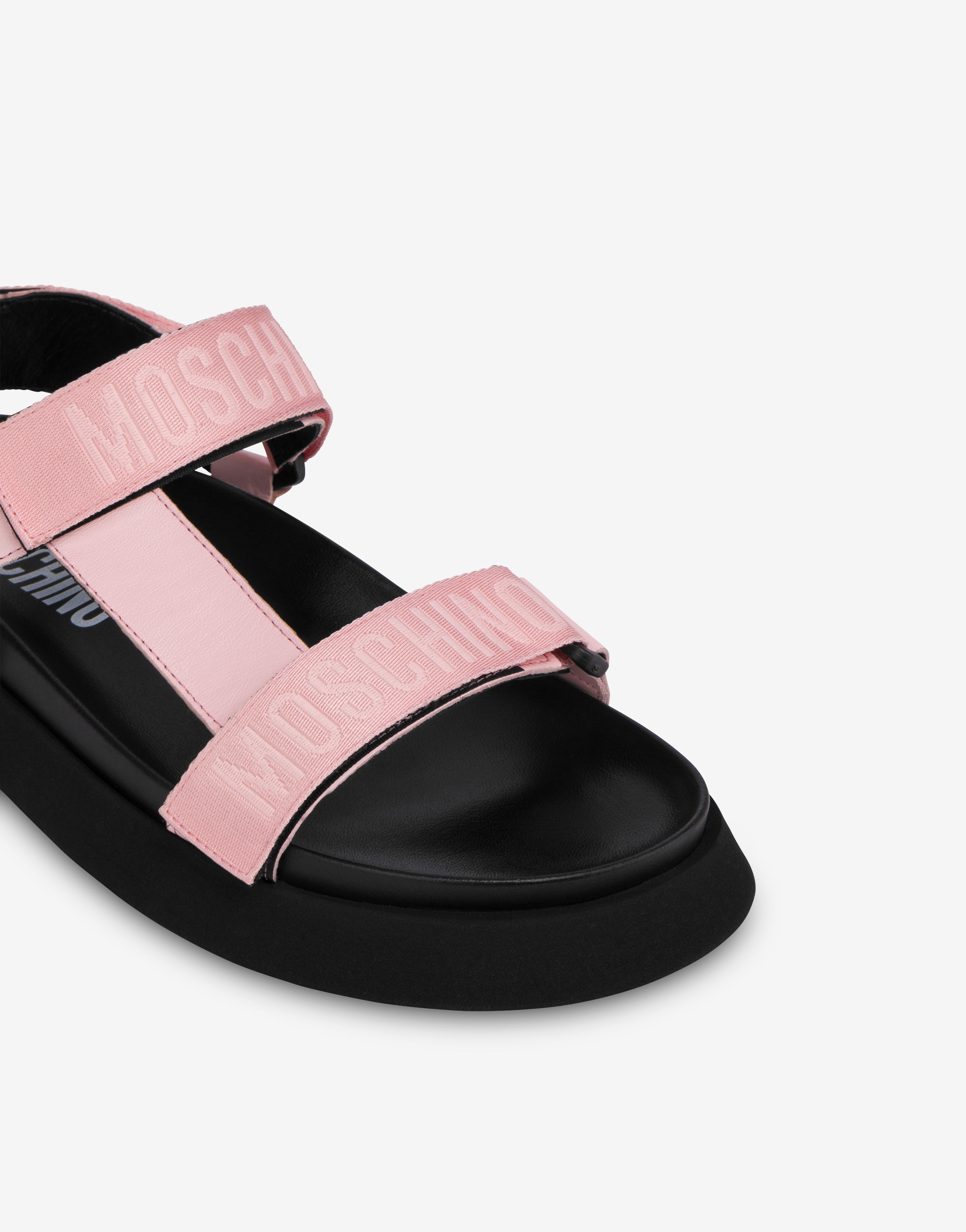 LOGO TAPE PLATFORM SANDALS - 4