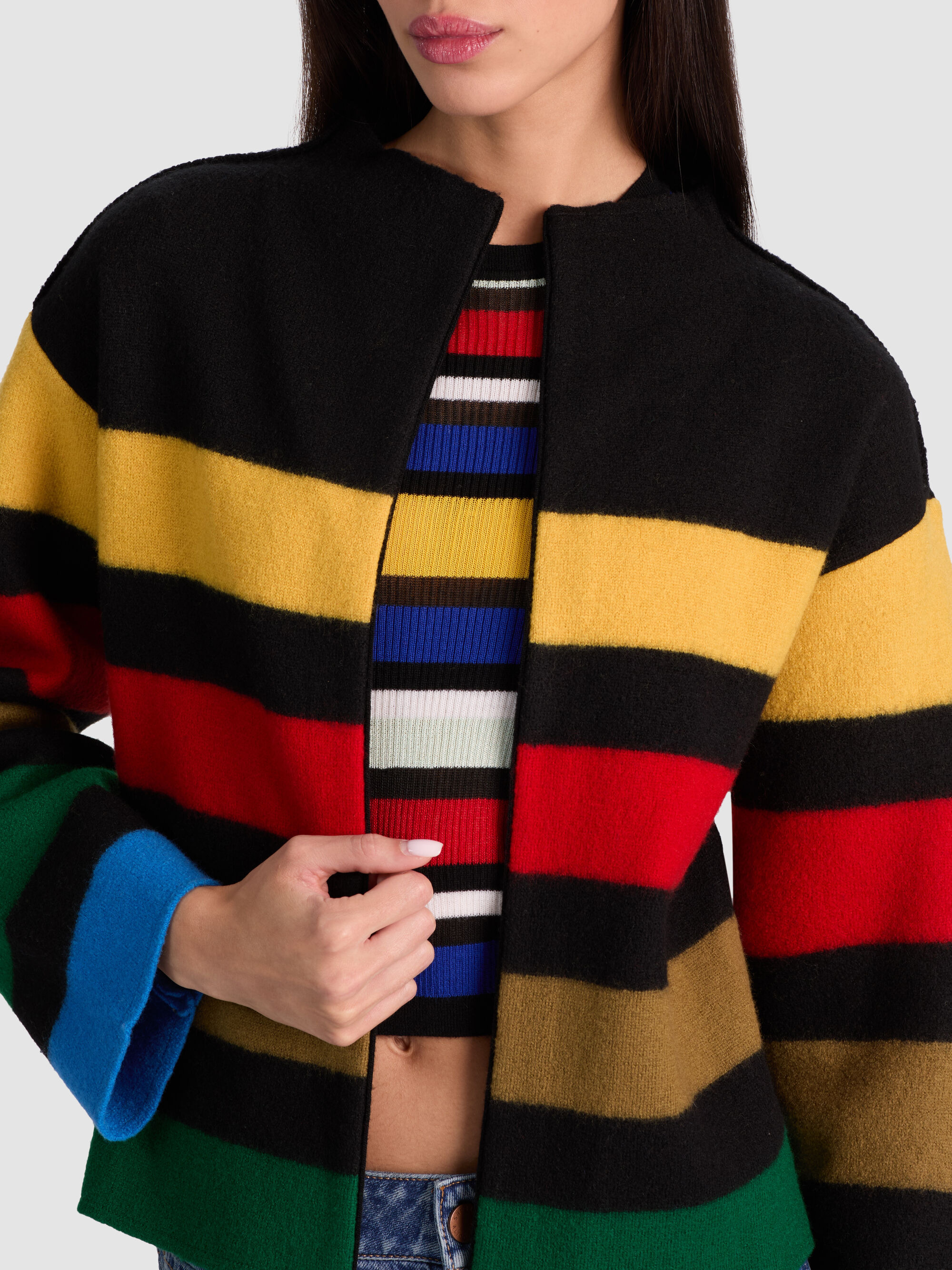 PEARSON STRIPED SWEATER JACKET - 6