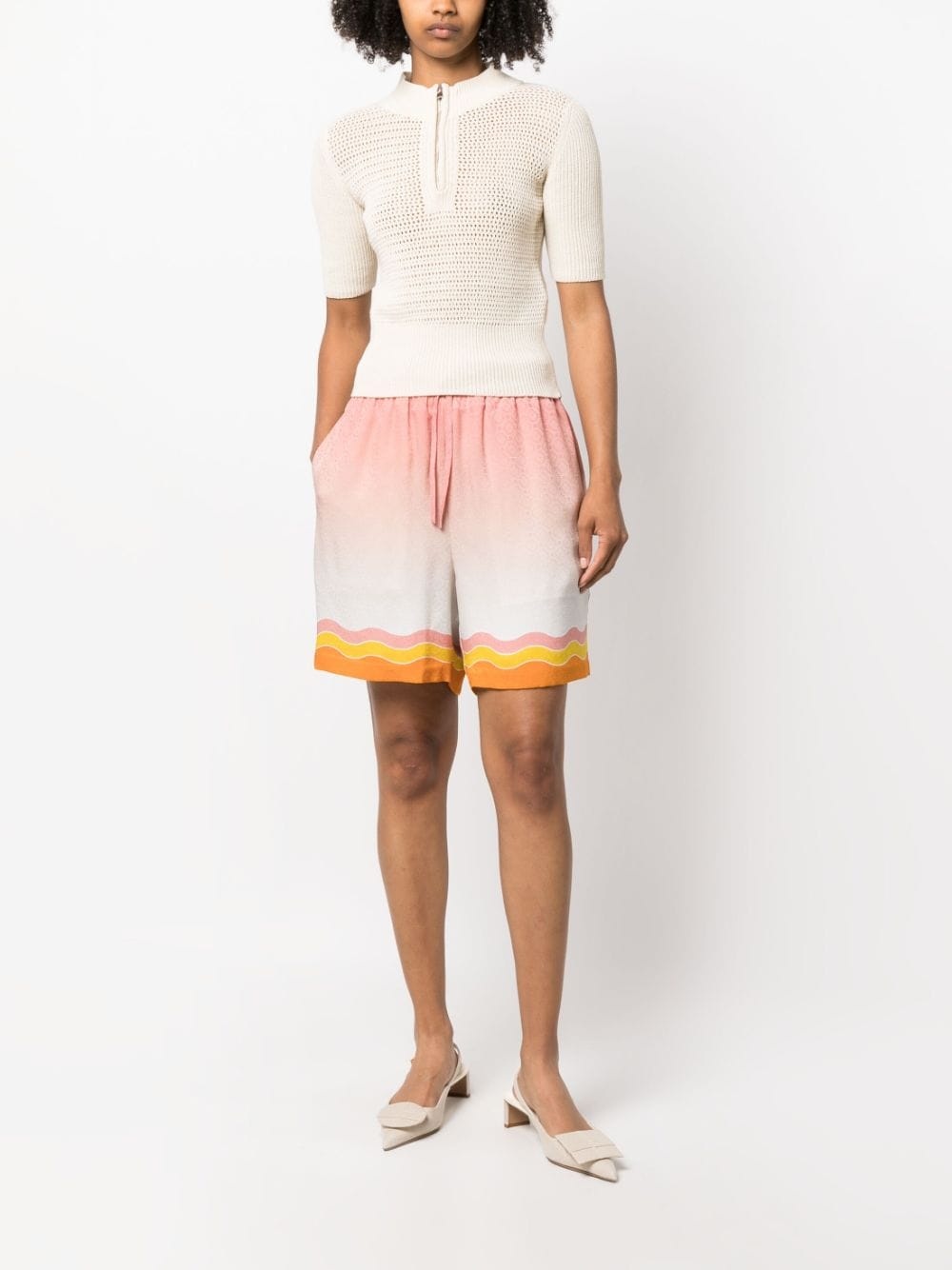 Rainbow Monogram silk shorts - 2