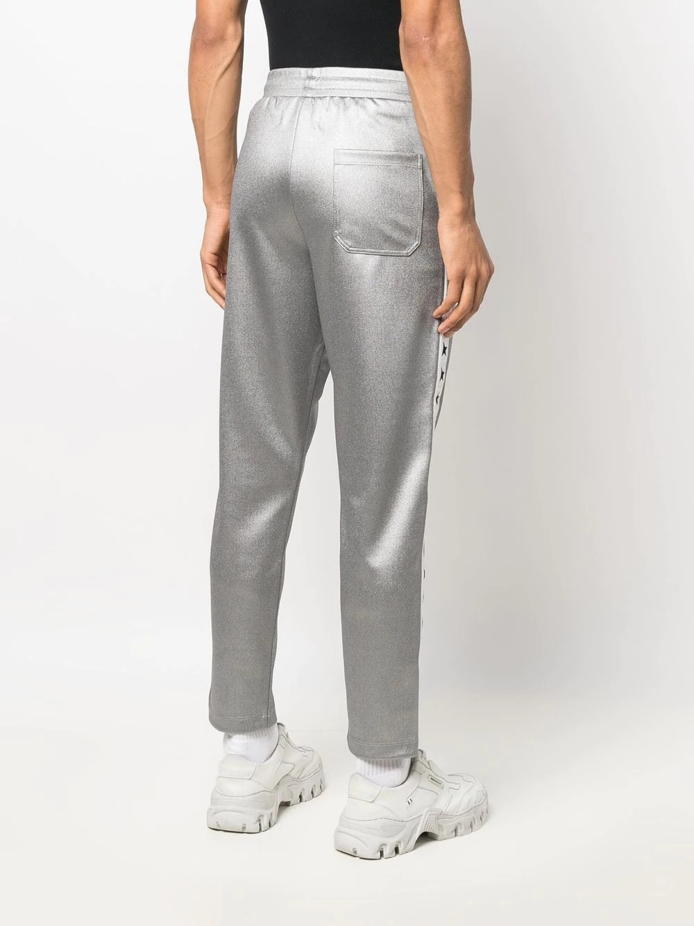 metallic star-stripe track pants - 4