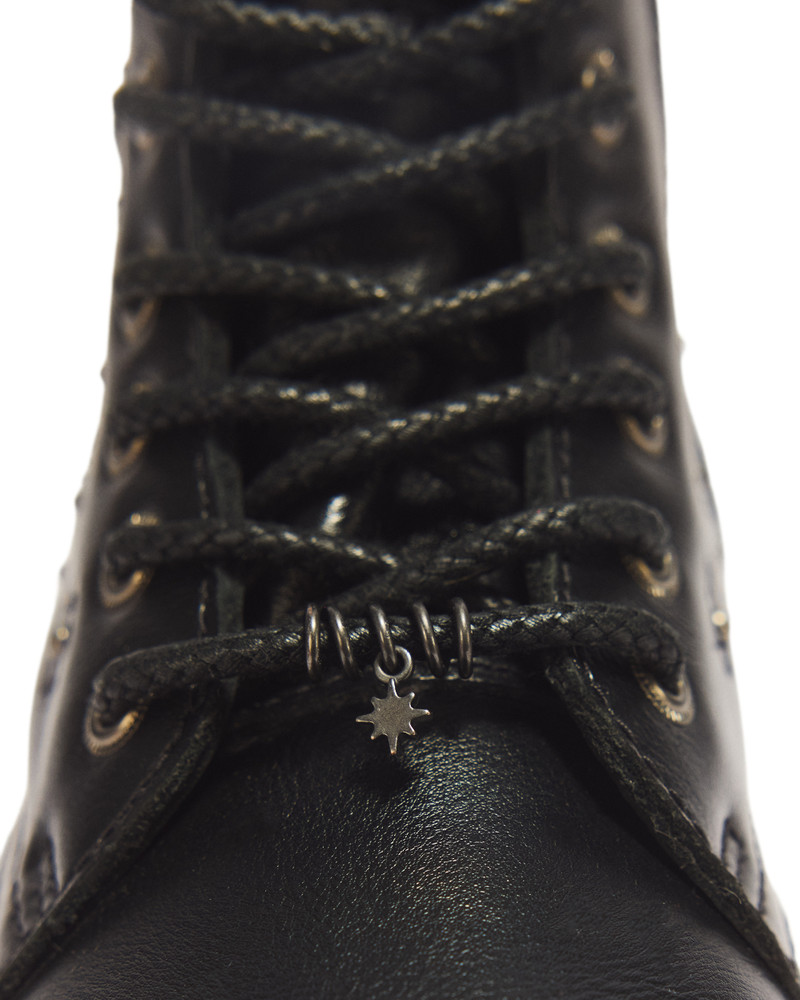 Jadon Whimsy Goth 8 Eye Leather & Velvet Lace Up Platform Boots 8