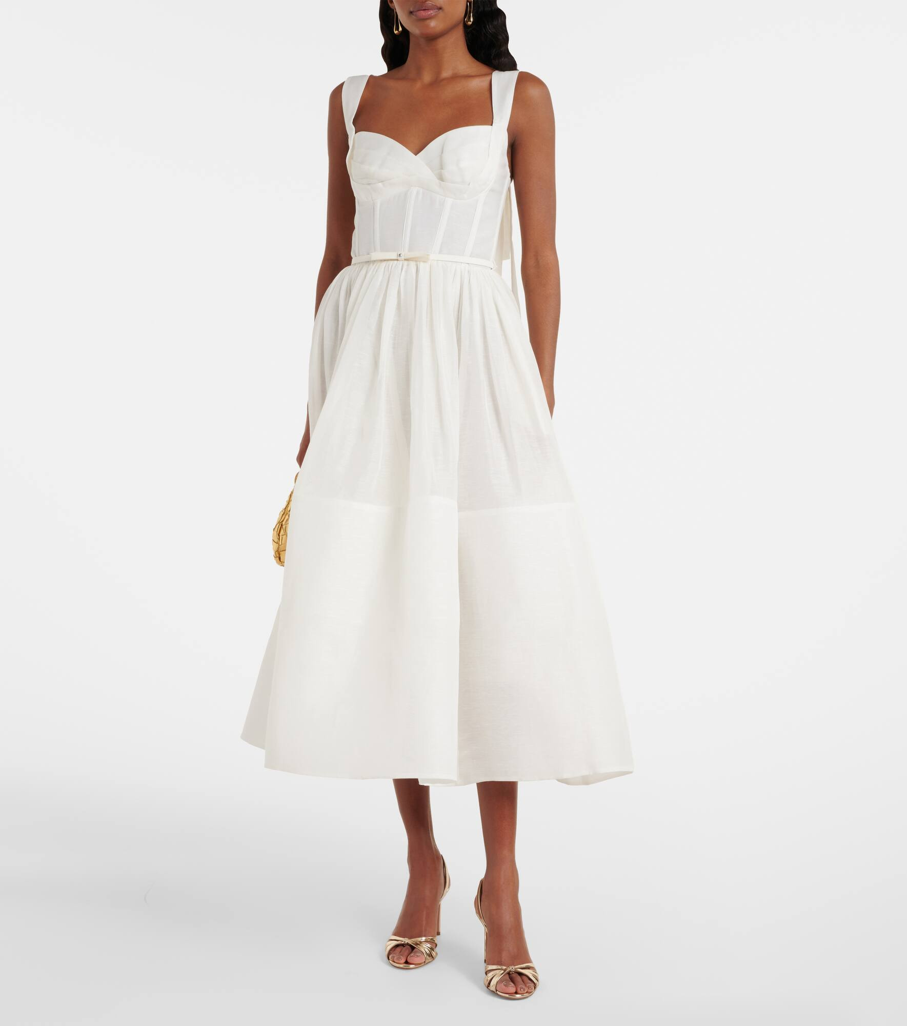 Dawning linen and silk midi dress - 2