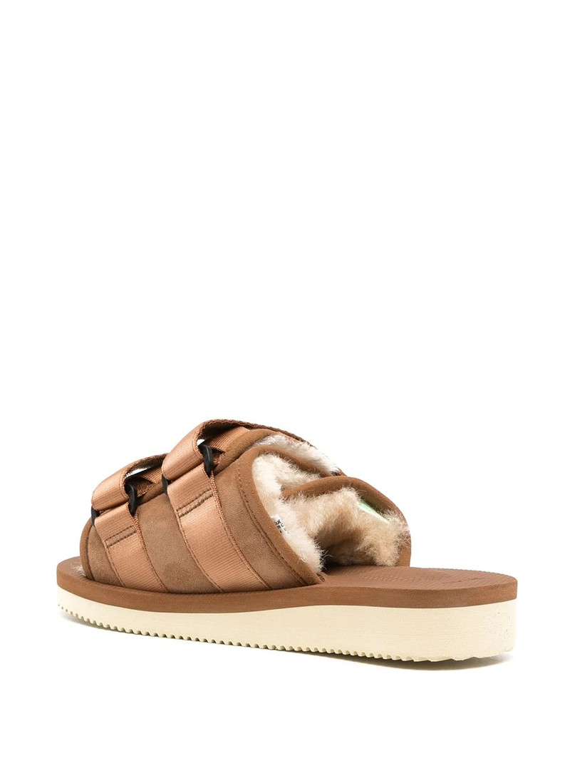 Moto shearling-trim slides 3