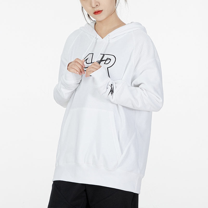 (WMNS) Nike AS NSW Air Fleece Hooded Pullover 'White' DM6060-100 - 5