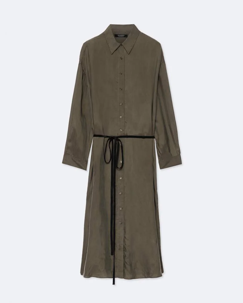 YURRA TIED CUPRO SHIRT DRESS - 1