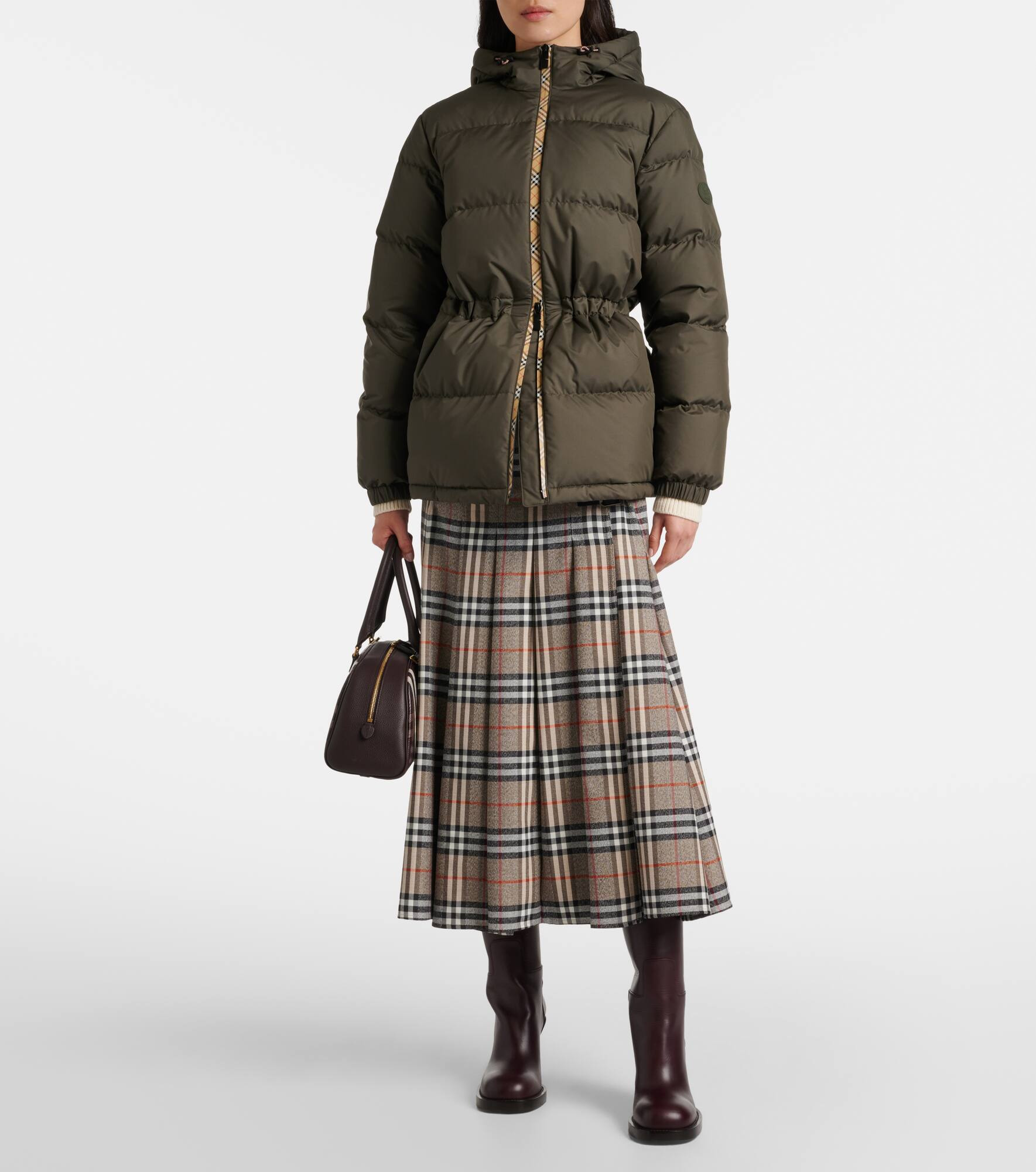 Burberry Check hooded down jacket - 2