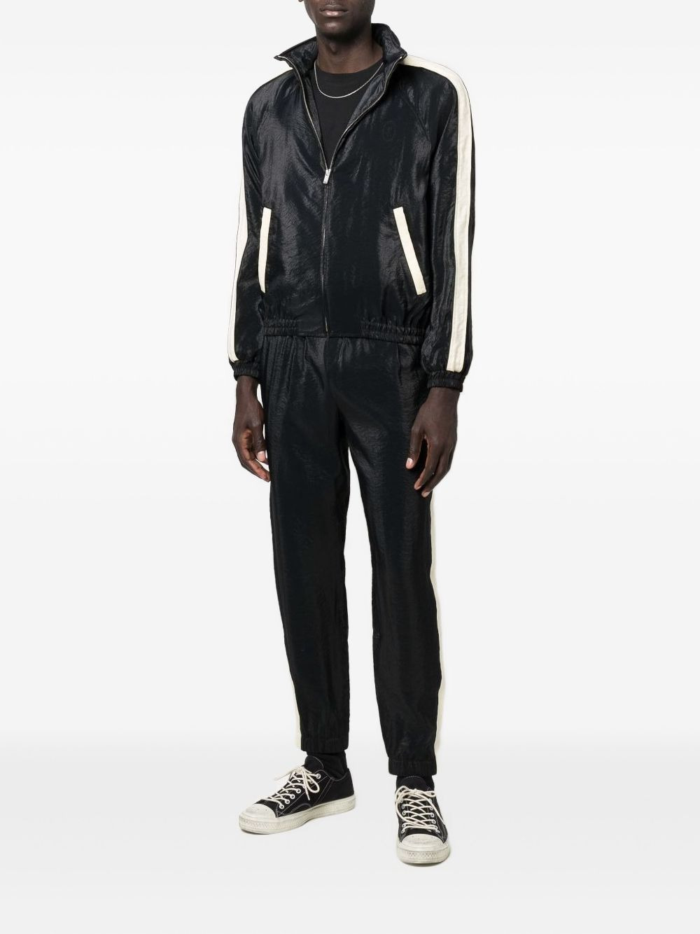 side-stripe tapered trousers - 2