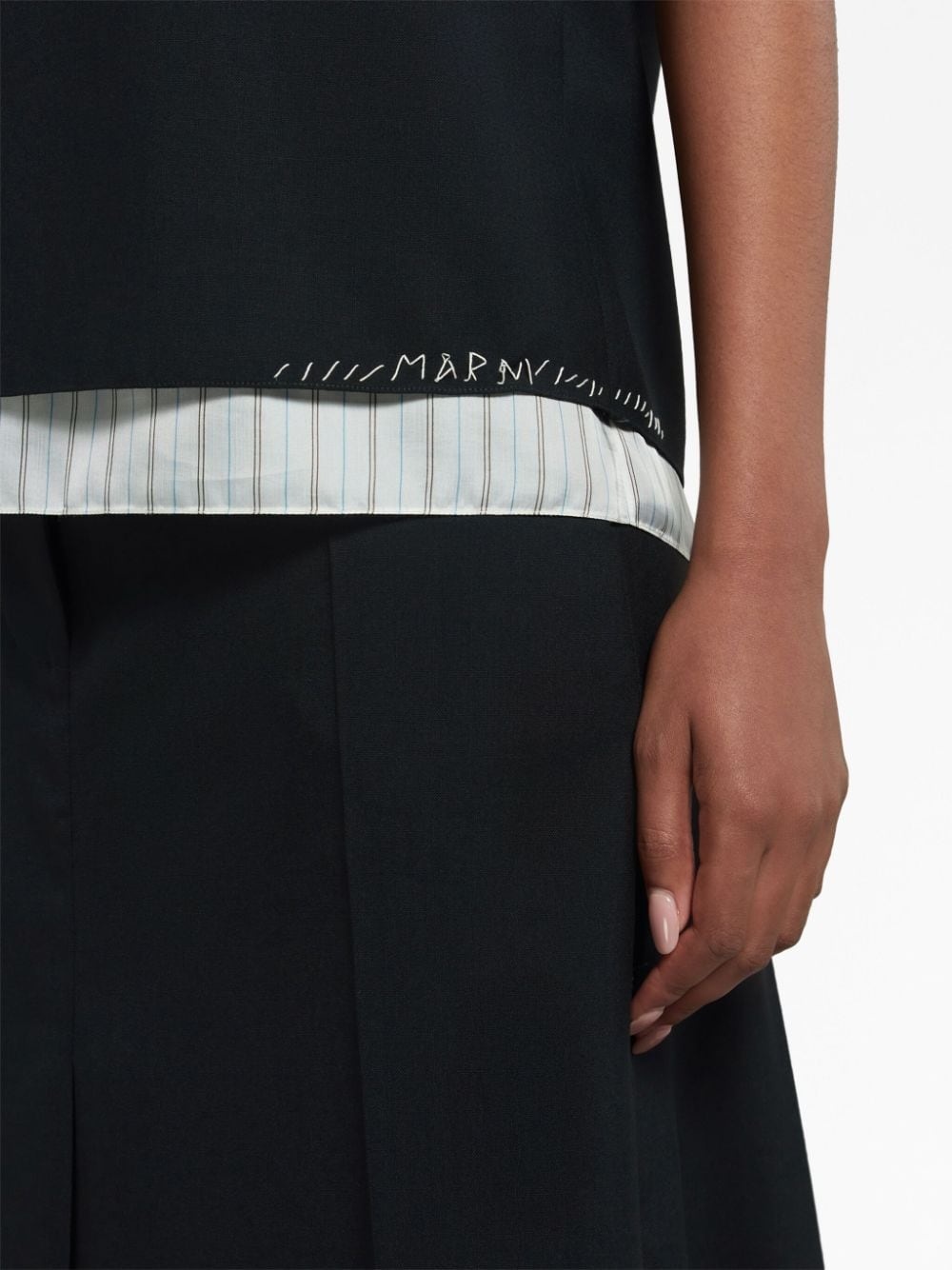 stripe-detail layered blouse - 5