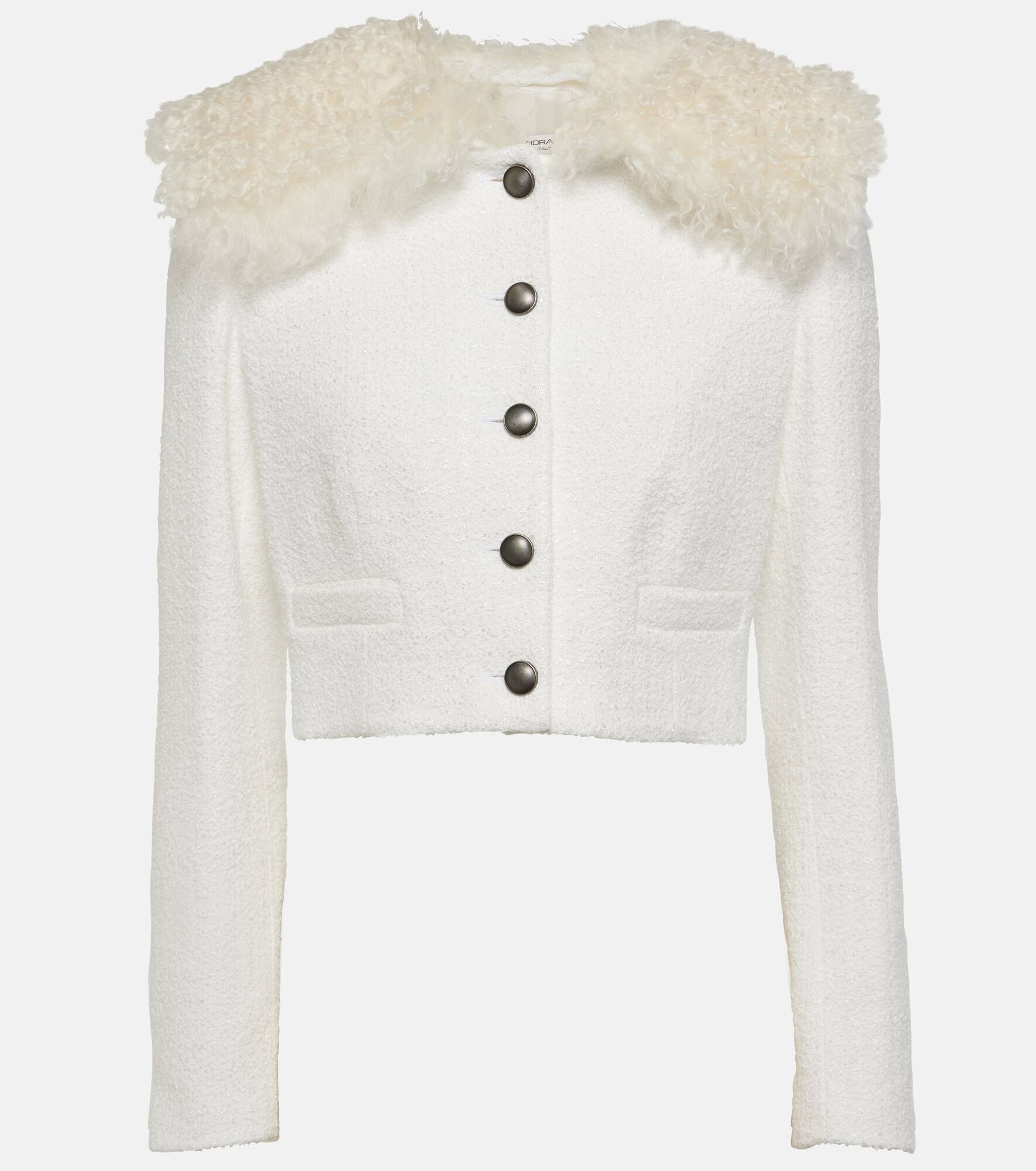Cropped checked tweed jacket - 1
