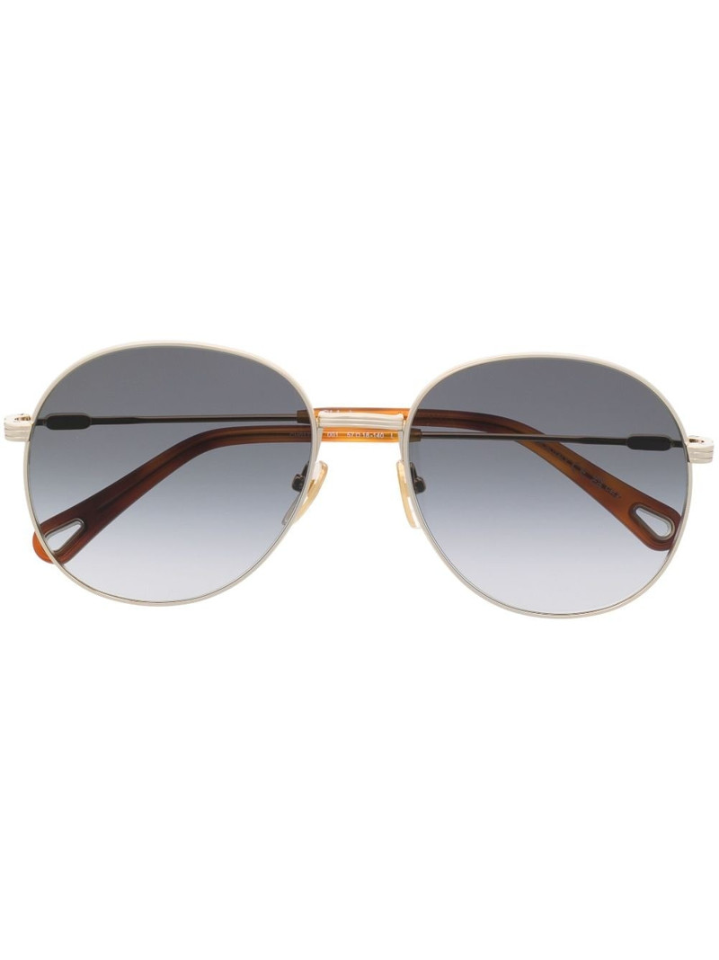 logo-engraved pilot-frame sunglasses 1