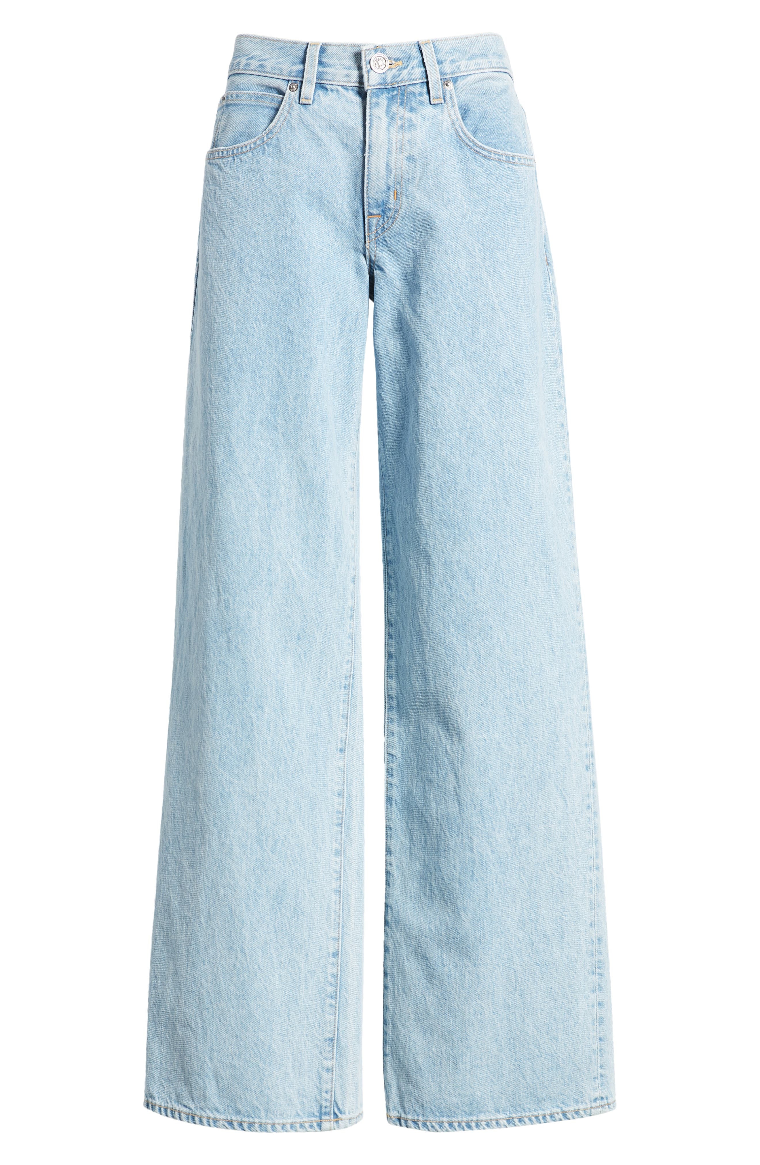 SLVRLAKE Mica Low Rise Wide Leg Organic Cotton Jeans in Clear Skies at Nordstrom - 5