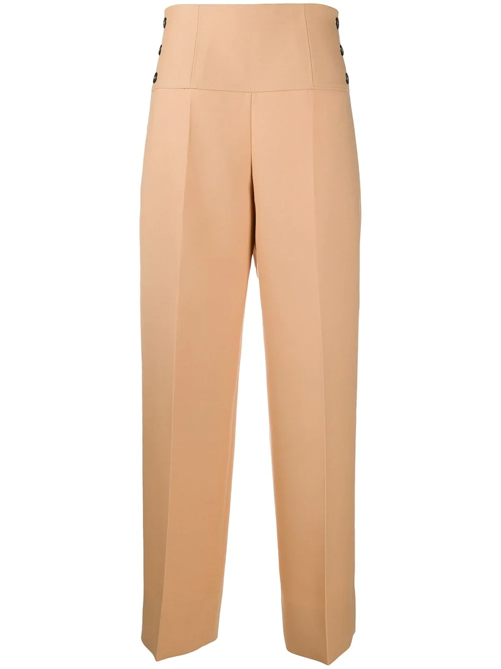 side button straight leg trousers - 1