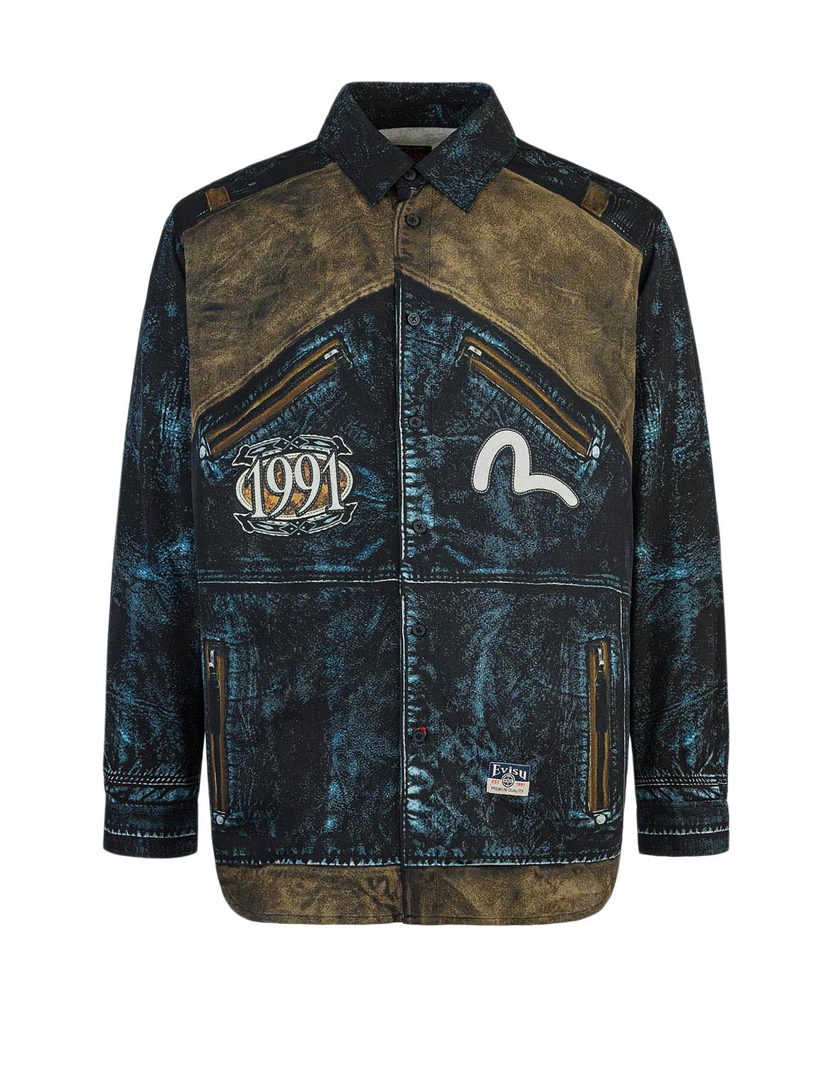 Replicate Biker Print Relax Fit Long-Sleeve Shirt - 10