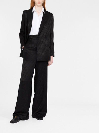 FENDI monogram-print silk trousers outlook