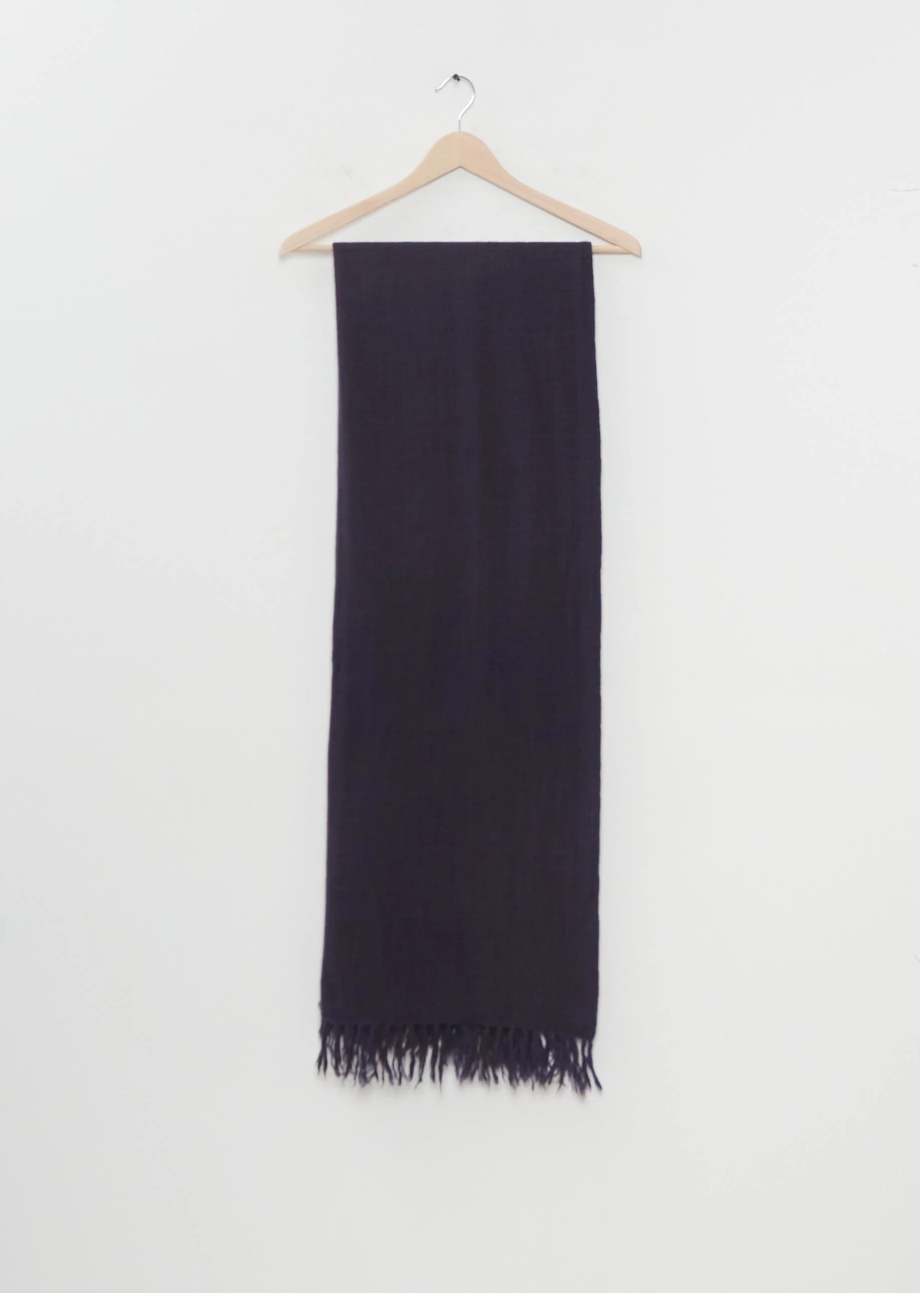 Cashmere Yark Dyed Check Scarf — Navy - 1
