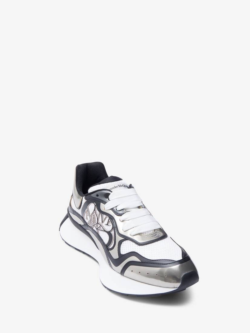 Alexander McQueen Men's Sprint Runner in White/beige/black outlook