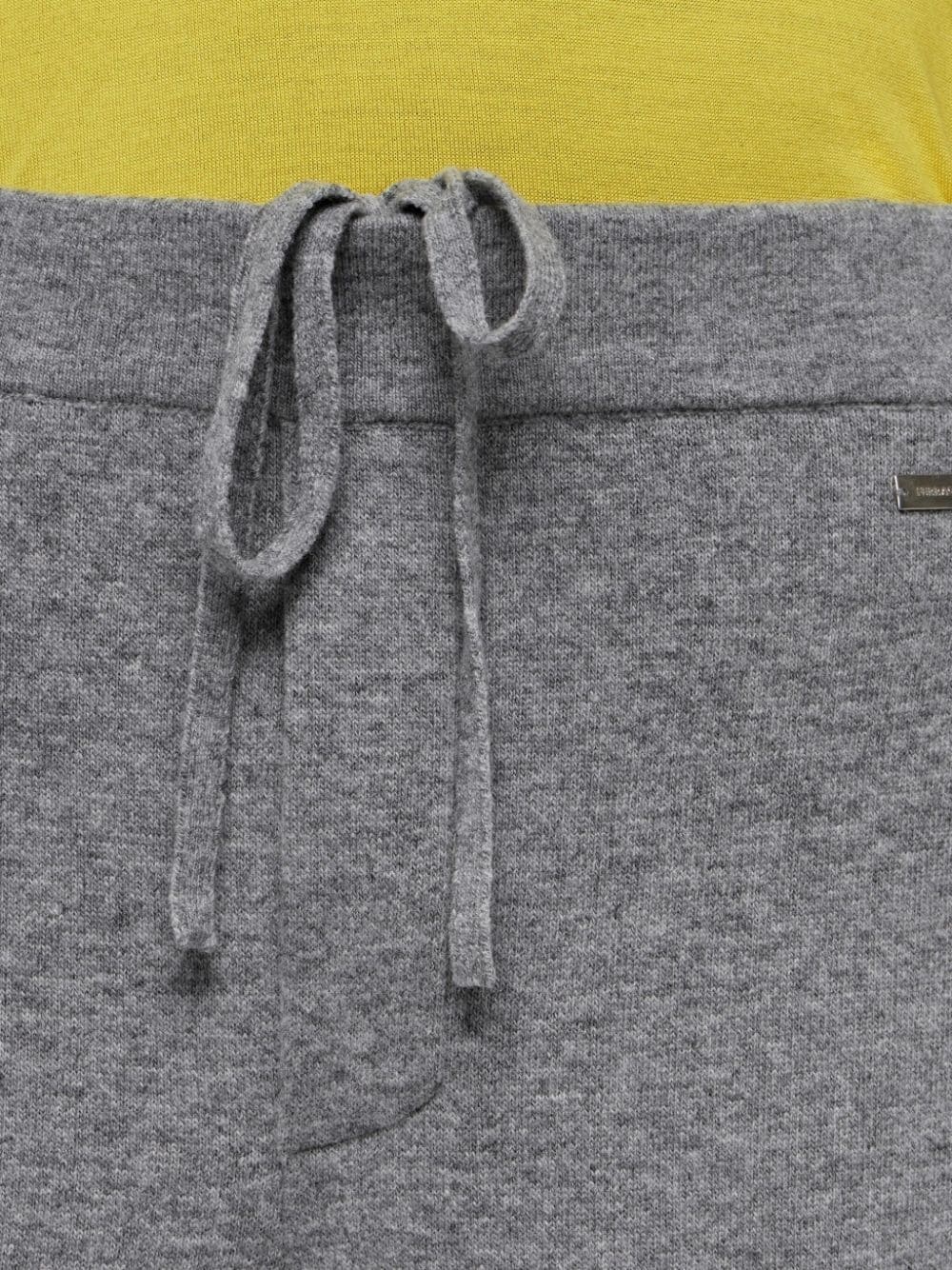 logo-plaque wool-blend trousers - 5