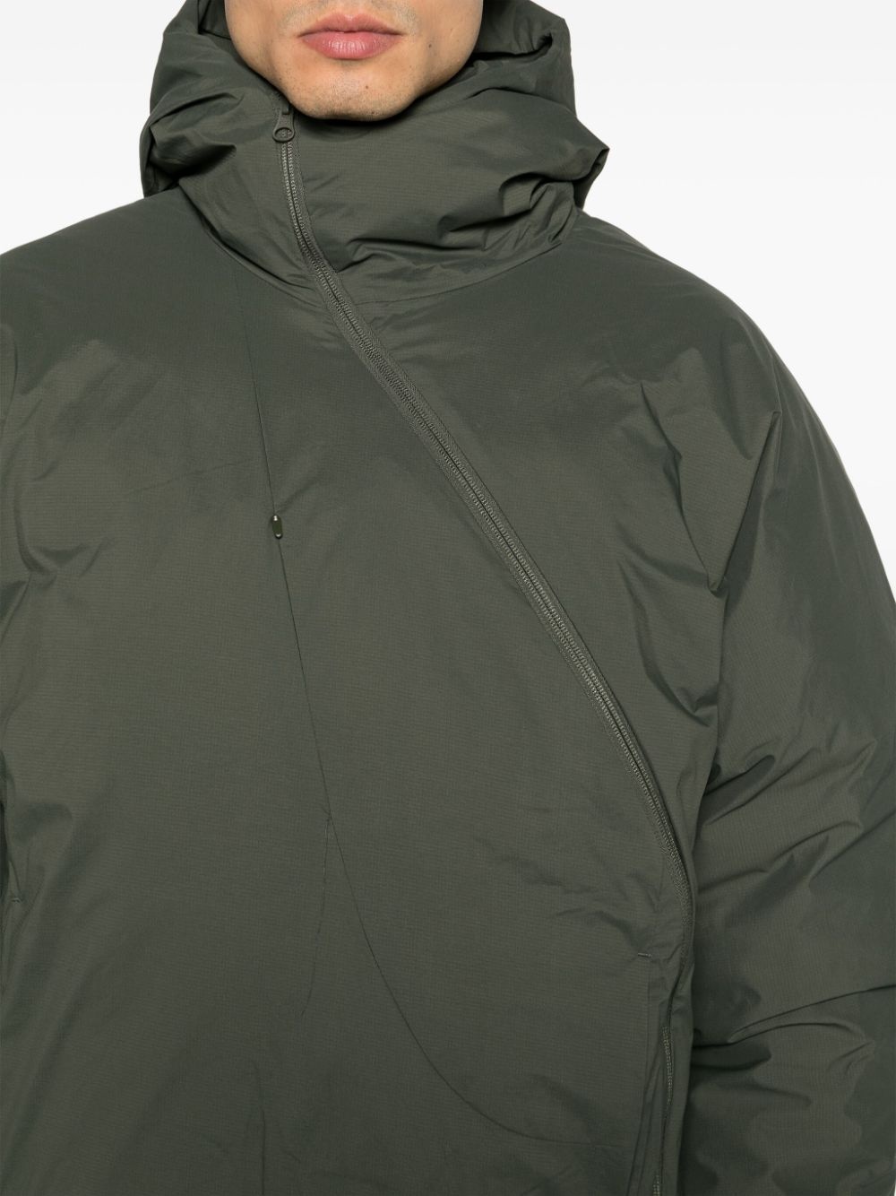 5.1 asymmetric-zip hooded jacket - 5
