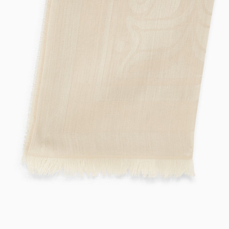 Max Mara Beige Scarf In Wool And Silk Blend Women - 3